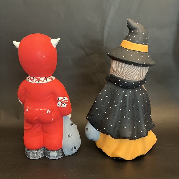 Ceramic Mold Witch & Devil Trick or Treat Halloween Hobbyist | VTG ‘87 | ~ 11” - Picture 4 of 14